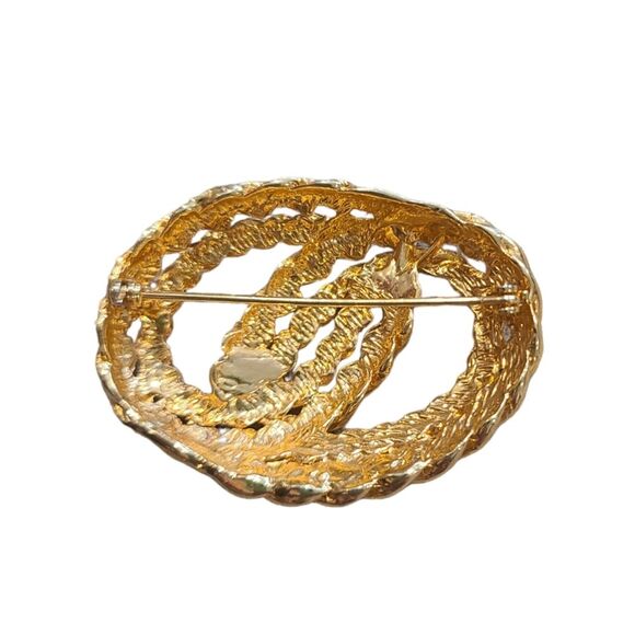 Gold Rope Knot Brooch - Picture 2 of 2